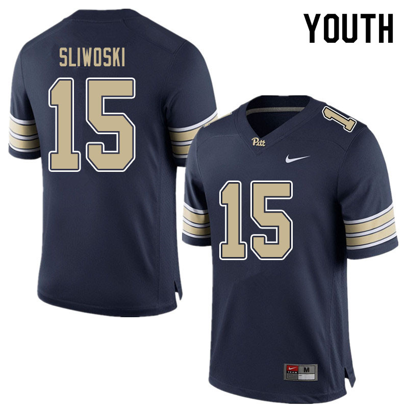 Youth #15 Justin Sliwoski Pitt Panthers College Football Jerseys Sale-Blue